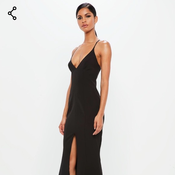 Peace + Love Black Slip Fishtail Maxi Dress - Picture 3 of 8